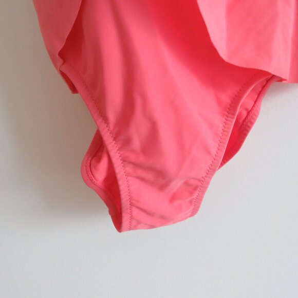 ADIDAS X STELLA MCCARTNEY Coral Pink One Piece Ruffle Swimsuit - Size L - Picture 5 of 14